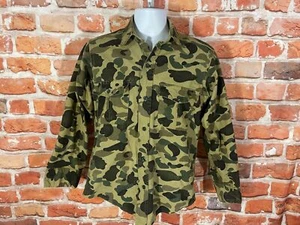 vintage Cabelas frog camo camois button down flannel shirt - sz M 70s 80s grunge - Picture 1 of 8