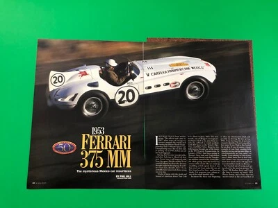 1953 1997 FERRARI 375 MM ORIGINAL VINTAGE PRINT AD ROAD TEST 7 PAGE - Image 1 of 4