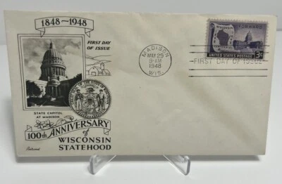 US FDC 1948 100th Anniversary Of Wisconsin Statehood  - Image 1 of 2