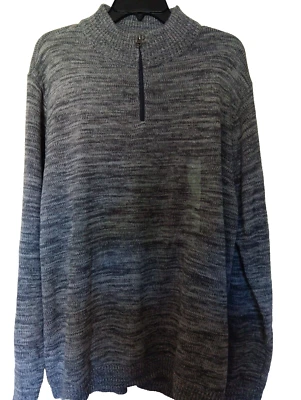 Via Europa Men's Knit  Sweater XL 1/4 Zip Henley Soft Elegant Heathered Gray NWT - Image 1 of 4