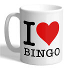 I LOVE BINGO Ceramic Coffee Mug Tea Cup Heart Funny Printed Novelty Gift Idea