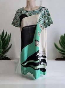 Mary Katrantzou Womens Size 6 US Knit Dress Green Black Made In Italy - Picture 1 of 9