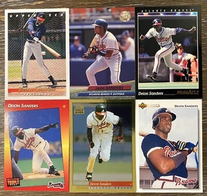 Deion Sanders 6 Card Lot Atlanta Braves PFHOF NM - Picture 1 of 4