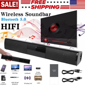 Surround Sound Bar Speaker System Wireless Bluetooth Subwoofer TV Home Theater - Picture 1 of 15