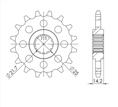 Pignone Passo 525 Denti 15 Per Kawasaki ZR C/D Zephyr 750 1995-1999 Foto 1 de 3