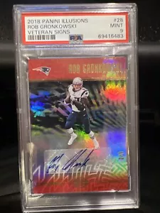 Rob Gronkowski Autographed 2018 Panini Illusions Veterans Signs PSA MT 9 2/5 - Picture 1 of 3