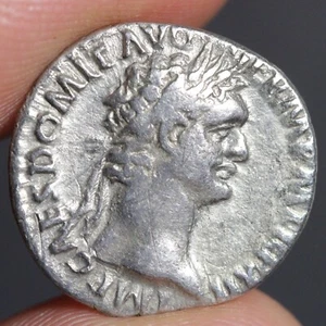 Domitian Denarius Ancient Roman Empire Silver Coin 92AD Minerva Wisdom Goddess - Picture 1 of 6