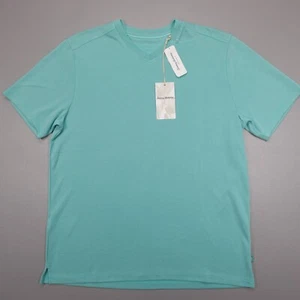 Tommy Bahama Islandzone T-Shirt Coastal Crest V-Neck Blue Freeze - Picture 1 of 11