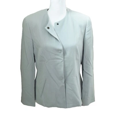 Vtg AUTHENTIC ITALY GIORGIO ARMANI WOOL Mint No Collar WOMENS BLAZER US 10 EU 44 - Image 1 of 4
