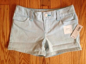 NWT Girl's Old Navy Turquoise Jean Shorts - Shorty Style - Adj Waist - Size 5 - Picture 1 of 6