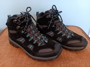 NWT Bearpaw Waterproof Womens Hiking Boots Black With Blue Size 8.5 - Picture 1 of 6