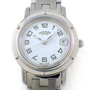 Reloj HERMES Clipper CL4.210 Fecha Esfera Blanca Acero Inoxidable Cuarzo - Imagen 1 de 11