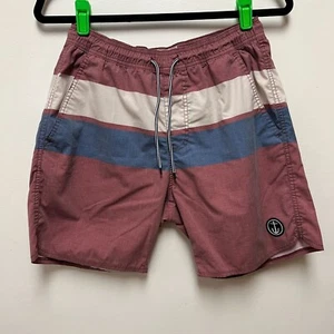 Captain Fin Swim Trunks Size 28 Colorblock Red Surf Drawstring Outdoors - Picture 1 of 7