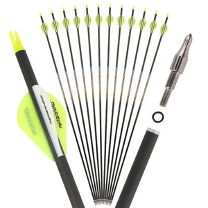 6/12 X 31'' Archery Arrow Pure Carbon SP250-600 2'' Feather Bow Hunting Shooting - Picture 1 of 14