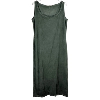 Peruvian Connection Olive VINTAGE Washed PIMA Tank Dress Midi Sleeveless Peru L - Image 1 of 4