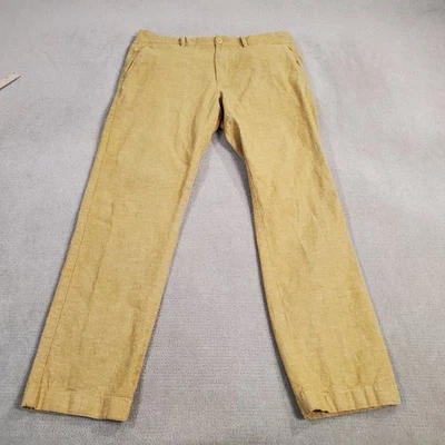 Pantalones de lino J Crew para hombre 32x30 naranja ligeros transpirables frente plano informales Foto 1 de 4