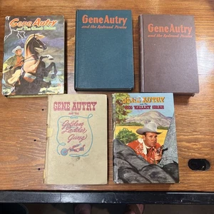 5 Vtg Gene Autry Hardcover Books Redwood Pirates Big Valley Grab Lot 1946-1955 - Picture 1 of 16