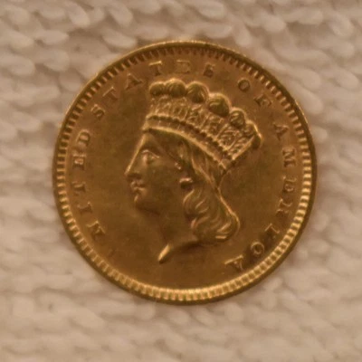 $1 Cabeza de princesa india oro tipo 3 XF 1856 Foto 1 de 2
