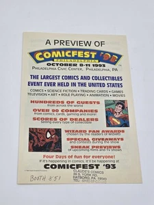 A Preview of Comicfest Philadelphia 93 Comic Con 1st Wizard Awards Booklet Promo - Picture 1 of 8