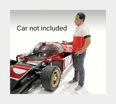 AMERICAN DIORAMA 25004 FIGURES - MAN RACE CREW IV - BLACK RED WHITE - 1/24 - Immagine 1 di 2