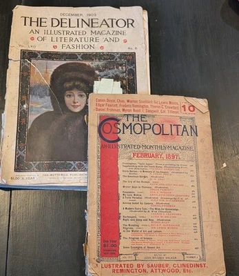 2 Antique Magazines Feb 1897 The Cosmopolitan/Dec 1903 The Delinertor Ephemera - Image 1 of 4