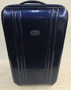 Zero Halliburton Blue Polycarbonate 4-wheels Suitcase Luggage 23" Expandable - Picture 1 of 9