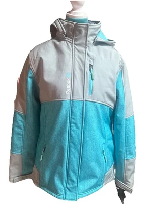 Reebok 3-in-1 Jacket Youth XL Girl 18-20 Turquoise Gray Outerwear Hooded Lined - Image 1 of 4