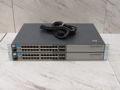 Lot of 2 HP J9021A ProCurve 2810-24G 24-Port Managed Network Switch w/ Ear Racks - Image 1 of 4