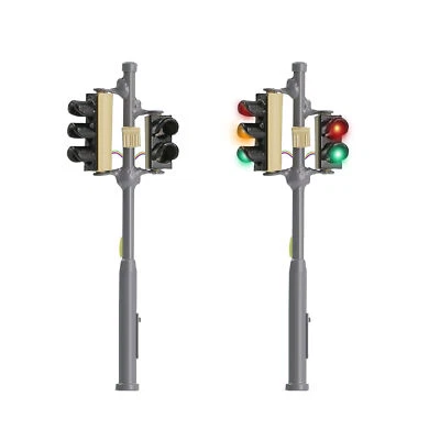 Evemodel 2pcs HO Scale Left-hand Traffic Lights Red Yellow Green Block Signals - Image 1 of 4