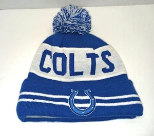 Indianapolis Colts New Era Beanie Pom NFL Lined Stocking Hat - One Size **EUC** - Picture 1 of 3