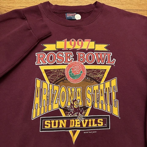 Vintage 1997 Arizona State University Sun Devils Football Rosebowl Sweatshirt Cover