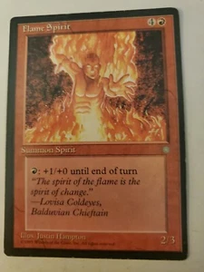 MTG Magic The Gathering Card Flame Spirit Summon Spirit Red Ice Age 1995 - Picture 1 of 2