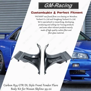 Kit de carrocería acampanada guardabarros delantero estilo carbono R34 GTR DL para Nissan Skyline 99-02 - Imagen 1 de 22