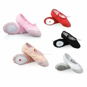 Canvas Ballet Shoes Dance Yoga Gymnastic Split Sole Adult's & Children's Sizes - Picture 1 of 7