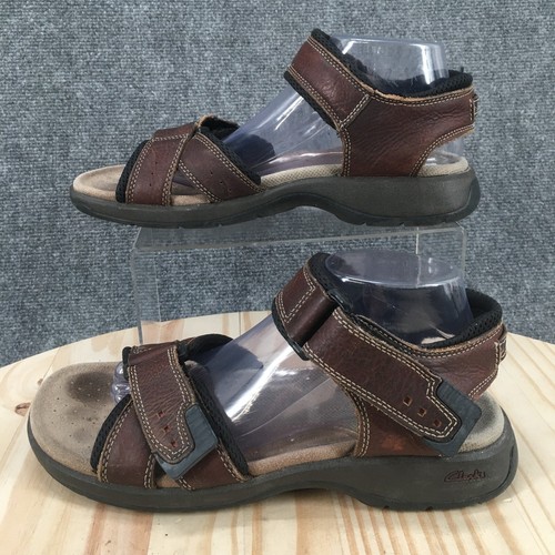 Sandali Clarks uomo 8 M Active Air cinturino regolabile ballerine comodi pelle marrone