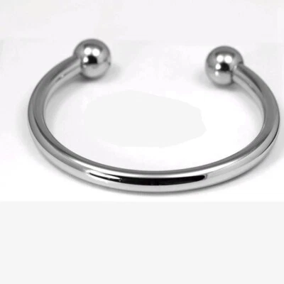 Men's Stainless Steel,7" Inside Round,Cuff High polish Bracelet Unisex Box - Image 1 of 3