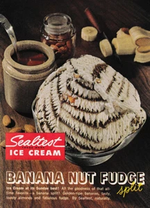 Sealtest Ice Cream 1961: Banana Nut Fudge anuncio impreso vintage - Imagen 1 de 1