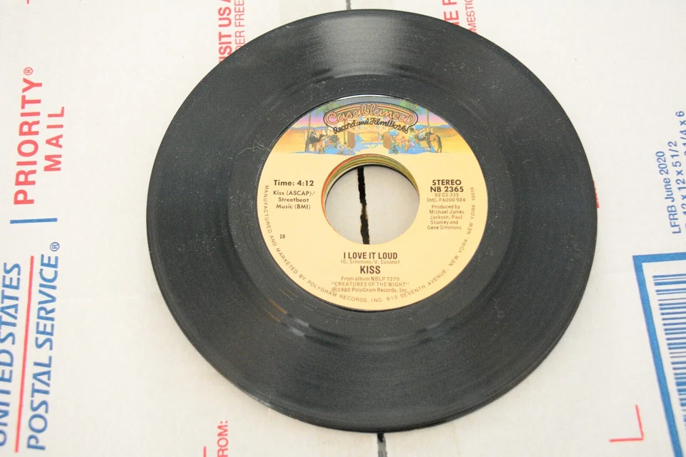 KISS "DANGER / I LOVE IT LOUD" 45RPM 7" SINGLE VG- ULTRA RARE - Image 1 of 4