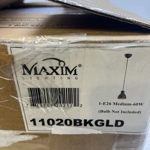 Maxim Lighting Cora 1-Light Pendant, 7" Black/Gold - 11020BKGLD, 7' Black/Gold - Picture 1 of 2