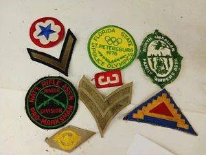 Lot 9 Patches 1976 Florida State Olympics Miltary Bars Pro Marksman Family Campe - Picture 1 of 6
