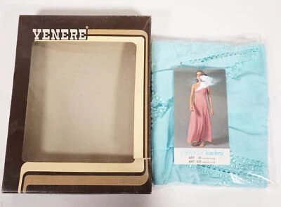 Véritable Vintage Yenere Biancheria Robe De Nuit Femme Vert Taille 38 Avec OVP - Photo 1/4