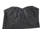 Vintage Kol's  Black Leather Bustier Snap Closure  Size M/L