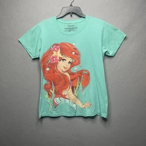 Disney Womens Girls L Ariel Little Mermaid Short Sleeve T-Shirt Teal - Picture 1 of 5