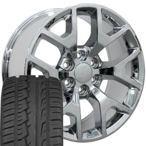 22" Chrome 5656 Honeycomb Wheels & 285/45R22 Tires SET Fit Sierra Yukon - Picture 1 of 8