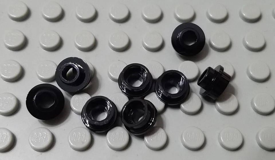 LEGO New Lot of 8 Black 1x1 Round Plate Pieces with Center Hole - Image 1 of 1