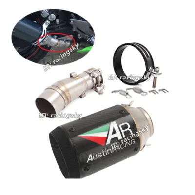 Silenciador de puntas de carbono para tubo de enlace de escape Kawasaki Ninja 300 Z300 2013-2018 Foto 1 de 4