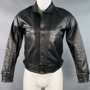AL'S ATTIRE Size S Black Leather Studs Club Collar Jacket - Picture 1 of 13