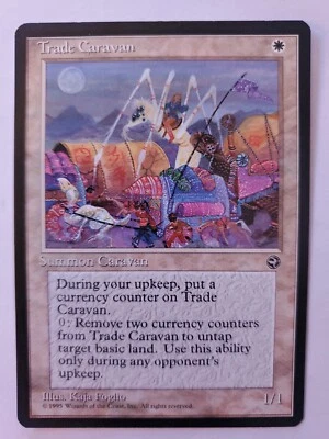 MTG Magic The Gathering Card Trade Caravan Summon Carayan White Homelands 1995 - Image 1 of 2