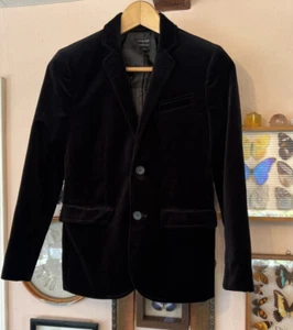 CREWCUTS Kids' Velvet Black Blazer Sz 12 BL776 J Crew 2022 - Picture 1 of 5