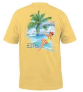 CAMISETA SALT LIFE Banana Amarilla "SOARING THE SEAS" Pez S/S Bolsillo HOMBRE med. - Imagen 1 de 2